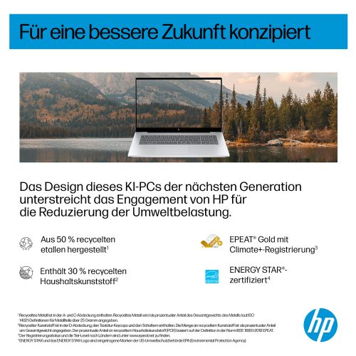 HP OmniBook 7 Laptop, AI, 43.9cm (17.3") FHD IPS Touch, Core Ultra 7 256V, 16GB/1TB SSD, DE, Windows 11, Silver
