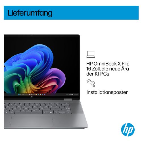HP OmniBook X Flip 16-ar0153ng Laptop AMD Ryzen AI 5, 16 GB RAM, 512 GB SSD, 16" Touchscreen, DE, Windows 11 Home