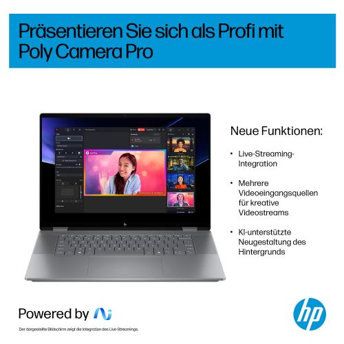 HP OmniBook X Flip 16-ar0153ng Laptop AMD Ryzen AI 5, 16 GB RAM, 512 GB SSD, 16" Touchscreen, DE, Windows 11 Home