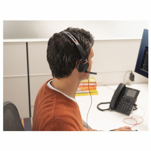 Headphones Poly Blackwire 5220 Stereo USB-C Headset +3.5mm Plug +USB-C/A Adapter (207586-201/207576-201)