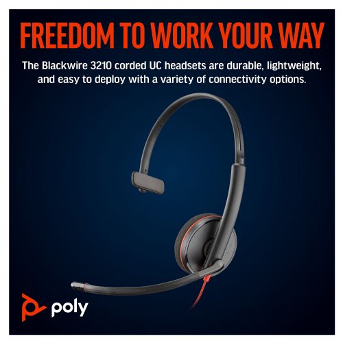 Slušalke HP Poly Headset Blackwire C3210 Mono USB-C/A