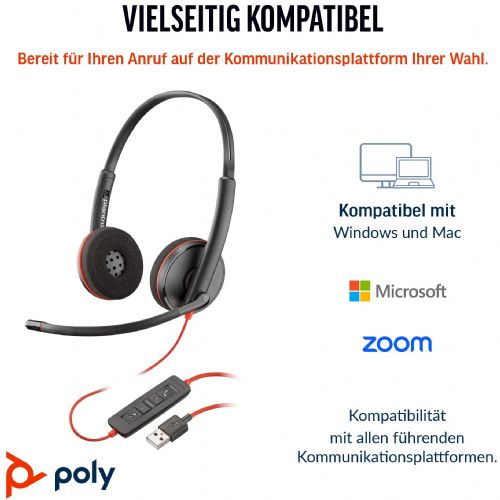 Slušalke HP Poly Headset Blackwire C3220 Stereo USB-C/A