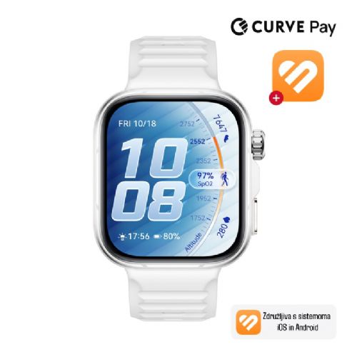 Pametna ura Huawei Watch Fit 5 Pro Niki-B29FS, 1,92" LTPO AMOLED, EKG, dvopasovni GPS, bele barve