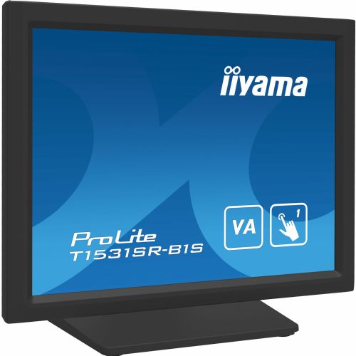 Monitor Iiyama T1531SR, 38 cm (15"), 1024 x 768, Touch, 18 ms, HDMI, DP, VA, črna