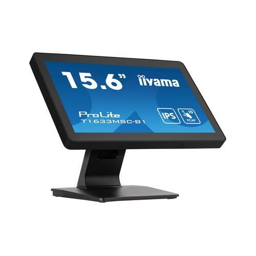 Monitor Iiyama T1633MSC-B1 39,5 cm (15,6"), 1920 x 1080, FHD, IPS, Touch,450 cd/m2, 5 ms, HDMI, DP, USB, črna