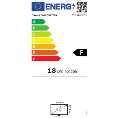 Zaslon IIYAMA TF1934MC-B7X 48,3 cm (19") 5:4 M-Touch HDMI+DP+USB