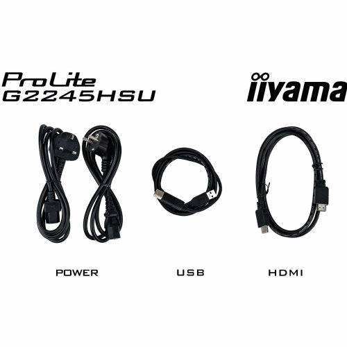 Monitor Iiyama G2245HSU-B2, 54,5 cm (21,5"), 1920 x 1080 FHD, 16:9, IPS, 300 cd/m2, 1ms, črna
