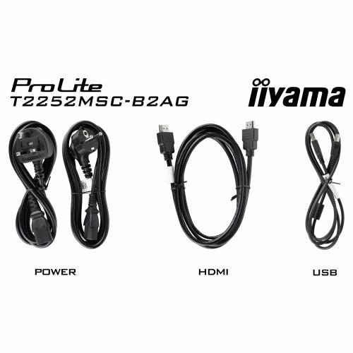 Monitor Iiyama ProLite T2252MSC-B2AG, 54,5 cm (21,5"), FHD, IPS, zvočniki, na dotik