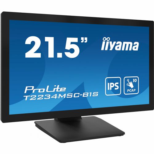 Monitor Iiyama T2234MSC-B1S, 54,6 cm (21,5"), 1920 x 1080 FHD, 16:9, IPS, Touch, 350 cd/m2, 8ms, črna