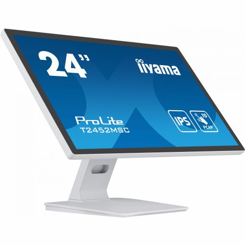 Monitor Iiyama ProLite T2452MSC-W1 60,45 cm (23,8"), 1920x1080 (FHD), 250cd/m2, 16:9 FHD IPS Touch 14ms HDMI DP zvočnik bel