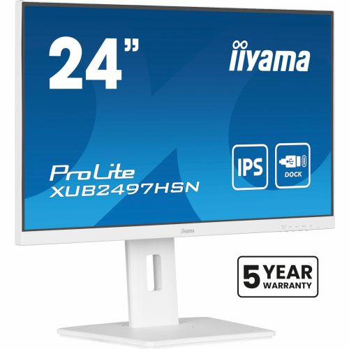 Monitor Iiyama XUB2497HSN-W2, 60,5 cm (23,8"), 1920 x 1080 FHD, IPS, 16:9, 300 cd/m2, 1ms, bela 9821231363