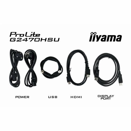 Monitor IIYAMA G2470HSU-B6 60,5 cm (23,8"), 1920x1080 (FHD), IPS, 300 cd/m2, 16:9 HDMI+DP+USB IPS bl.