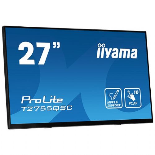 Monitor IIYAMA T2755QSC-B1 68,6 cm (27"), 2560 x 1440 (QHD), 400 cd/m2, 5ms, 16:9 M-Touch HDMI+DP IPS maloprodaja