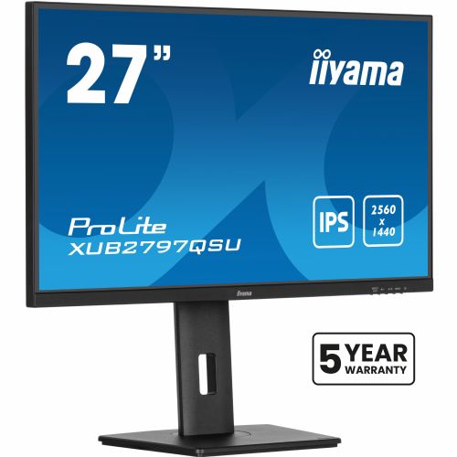 Monitor Iiyama XUB2797QSU-B2, 68,6 cm (27"), 16 : 9, HDMI + DP + 2 x USB