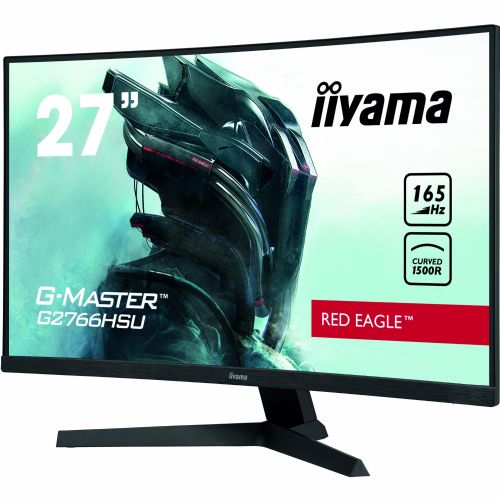 Monitor Iiyama Red Eagle G-master G2766HSU-B1, 68,5 cm (27"), FHD, VA, 165 Hz, DP/HDMI/USB, FreeSync, zvočniki, ukrivljen, črna
