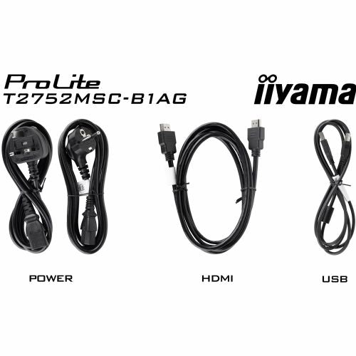 Monitor Iiyama T2752MSC-B1AG, 68,6cm (27"), 1920 x 1080, FHD, 16:9, IPS, Touch,400 cd/m2, 5 ms, črna