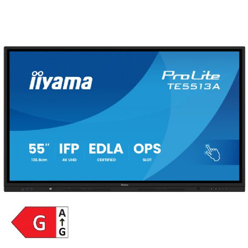 Interaktivni monitor IIYAMA ProLite TE5513A-B1AG 138,8cm (54,6") UHD IPS DP/HDMI/USB-C na dotik