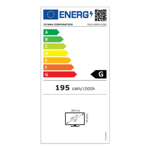 Interaktivni zaslon IIYAMA ProLite TE6514MIS-B2AG 65" (163,9cm) UHD VA Google EDLA na dotik