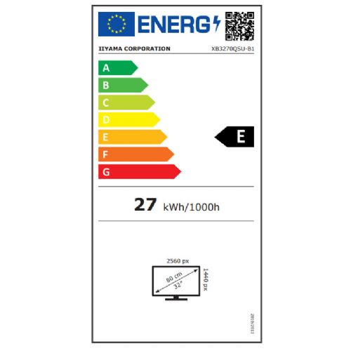 Monitor Iiyama ProLite XB3270QSU-B1 80cm (31,5") WQHD 2K IPS HDMI/DP zvočniki monitor