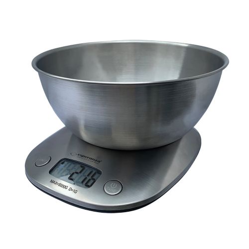 Stainless steel kitchen scale Esperanza LCD with bowl up to 5kg
