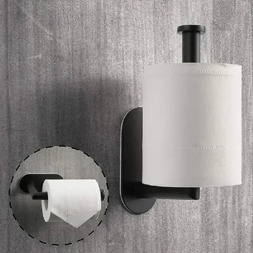 Stainless steel self-adhesive toilet paper holder 15cm black