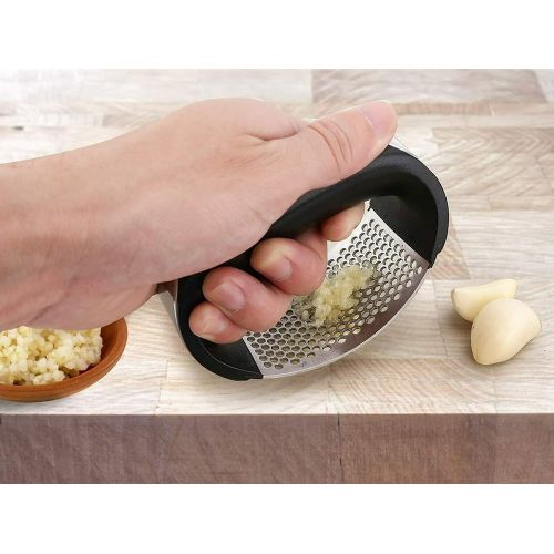 Stainless steel garlic press