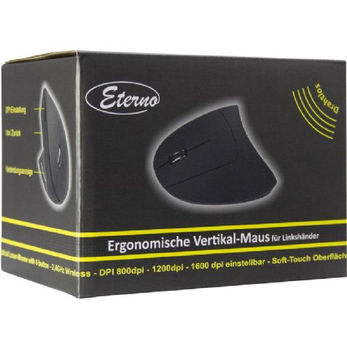 INTER-TECH Eterno KM-206L USB brezžična za levičarje optična za levičarje vertikalna miška