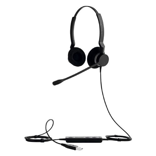 Slušalke Jabra BIZ 2300 USB Duo MS, binauralne, odpravljanje šumov, žična povezava, nadzor glasnosti, mikrofon z zmanjšanjem hrupa