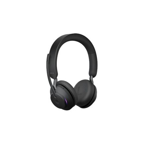 JABRA Evolve2 65 MS Stereo Headset on-ear Bluetooth wireless USB-C noise isolating black Certified for Microsoft Teams