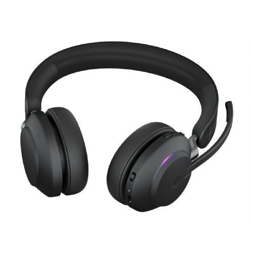 JABRA Evolve2 65 MS Stereo Headset on-ear Bluetooth wireless USB-C noise isolating black Certified for Microsoft Teams