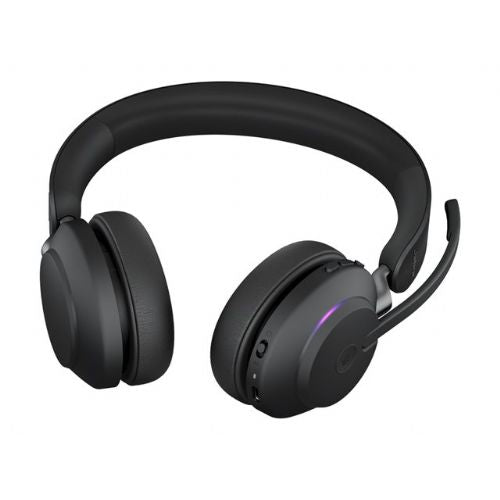 JABRA Evolve2 65 MS Stereo Headset on-ear Bluetooth wireless USB-C noise isolating black Certified for Microsoft Teams