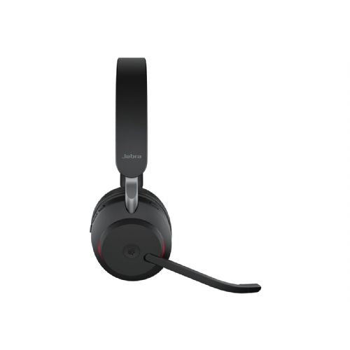 JABRA Evolve2 65 MS stereo slušalke on-ear, brezžične Bluetooth, USB-C, z izolacijo hrupa, črne, certificirane za Microsoft Teams