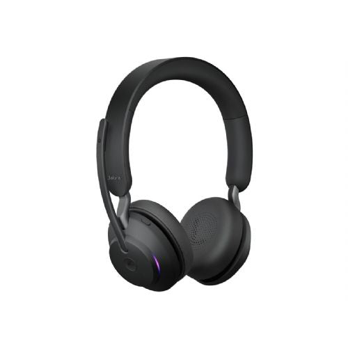 JABRA Evolve2 65 MS stereo slušalke on-ear, brezžične Bluetooth, USB-C, z izolacijo hrupa, črne, certificirane za Microsoft Teams