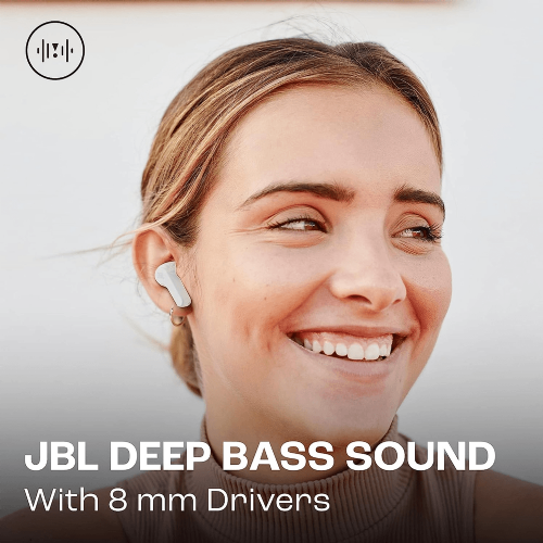 JBL Wave Beam Bluetooth wireless headphones white