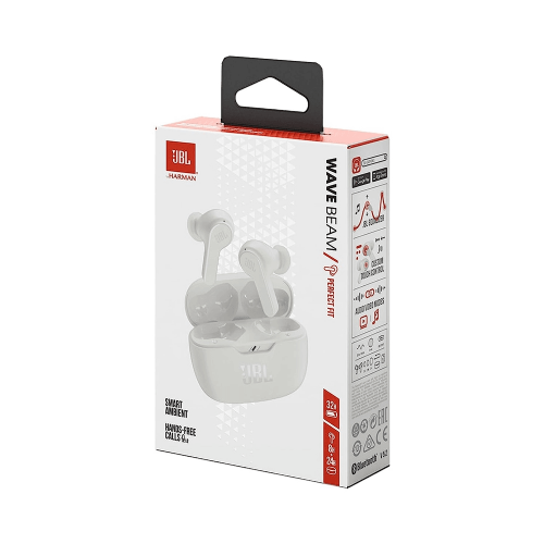JBL Wave Beam Bluetooth wireless headphones white