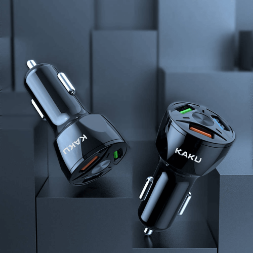 Kaku car charger KSC-486 3.0 QC with three USB outputs - black