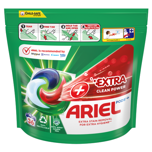 Ariel Extra Clean Power laundry detergent capsules, 36pcs