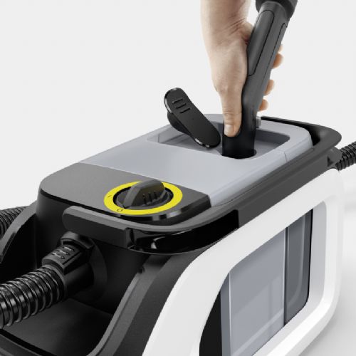 Sesalnik za pranje Kärcher SE 3 Compact Home Shoe N1 1.081-540.0, globinsko čiščenje, 500 W, čiščenje obutve, sistem 2 rezervoarjev, bela