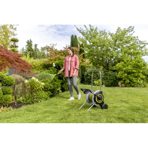 Karcher HT 5 M hose trolley 2.645-367.0, adjustable handle, metal reel, black