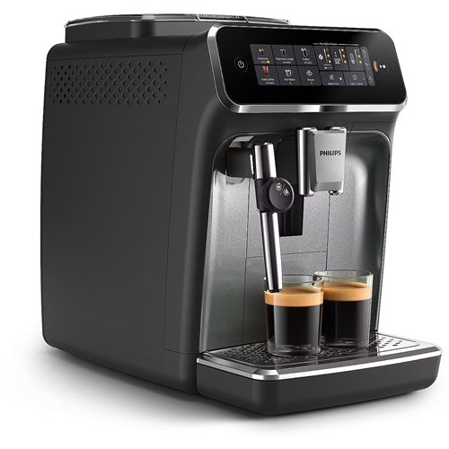 Philips EP3329/70 coffee machine, automatic, for coffee beans, integrated grinder, milk frother, LCD display, silver-black
