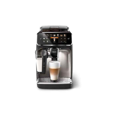 Philips EP5447/90 coffee machine, automatic, coffee grinder, milk container, adjustable intensity, for coffee beans, black and silver