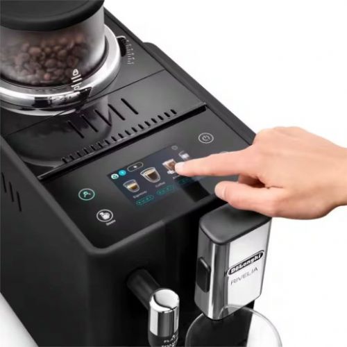 DeLonghi Rivelia EXAM440.35.B coffee machine, intelligent system, 19 bar, automatic milk frothing, TFT color display, energy class A