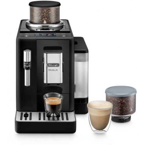 DeLonghi Rivelia EXAM440.35.B coffee machine, intelligent system, 19 bar, automatic milk frothing, TFT color display, energy class A