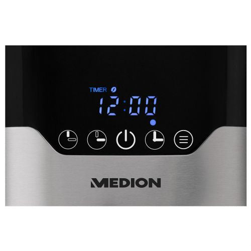 Medion MD18458 coffee machine, stainless steel, thermos, 8 cups, LCD display, permanent filter