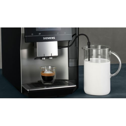 Siemens TP715D01 EQ.700 Classic coffee machine, 2.4 l tank, 19 bar, Home Connect Wi-Fi, 5" touchscreen, black-gray