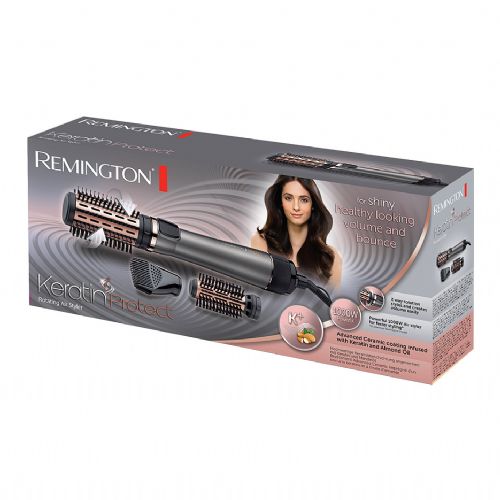Krtača na vroč zrak Remington Keratin Protect AS8810 nastavljiva temperatura, vroča zračna krtača, 2 hitrosti, tehnologija pare, 1000 W