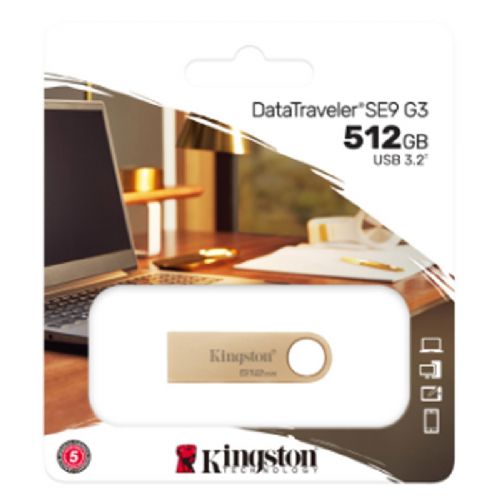 KINGSTON DataTraveler SE9 G3 512GB USB 3.2 Gen1 (DTSE9G3/512GB) zlat USB ključ