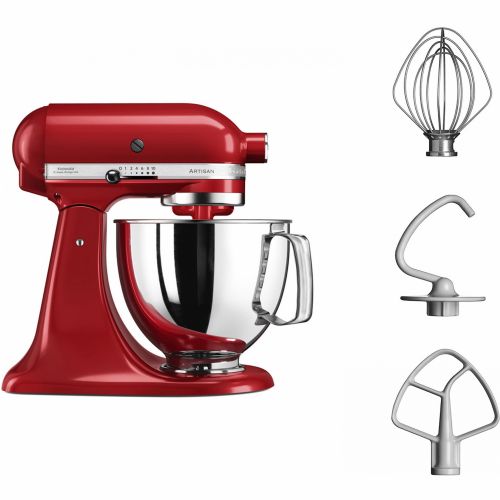 Kuhinjski robot Kitchenaid Artisan 5KSM150PSEMC 300 W, 4,8 L, nerjaveče jeklo, rdeča barva