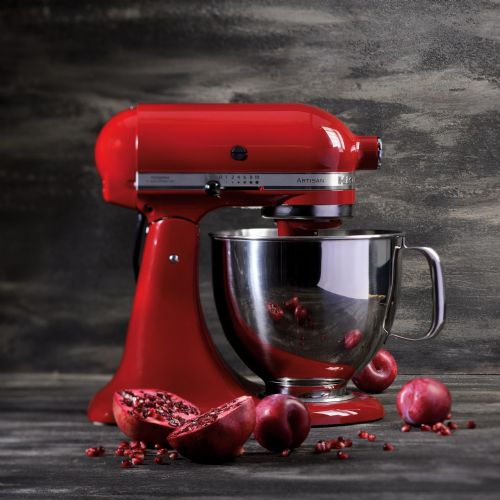Kuhinjski robot Kitchenaid Artisan 5KSM150PSEMC 300 W, 4,8 L, nerjaveče jeklo, rdeča barva