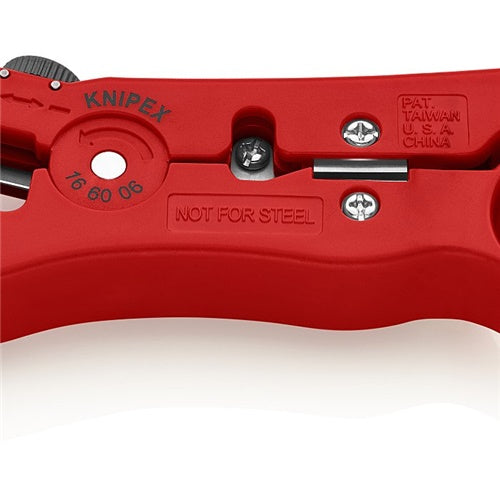 Knipex 16 60 08 SB coaxial cable stripping pliers, red